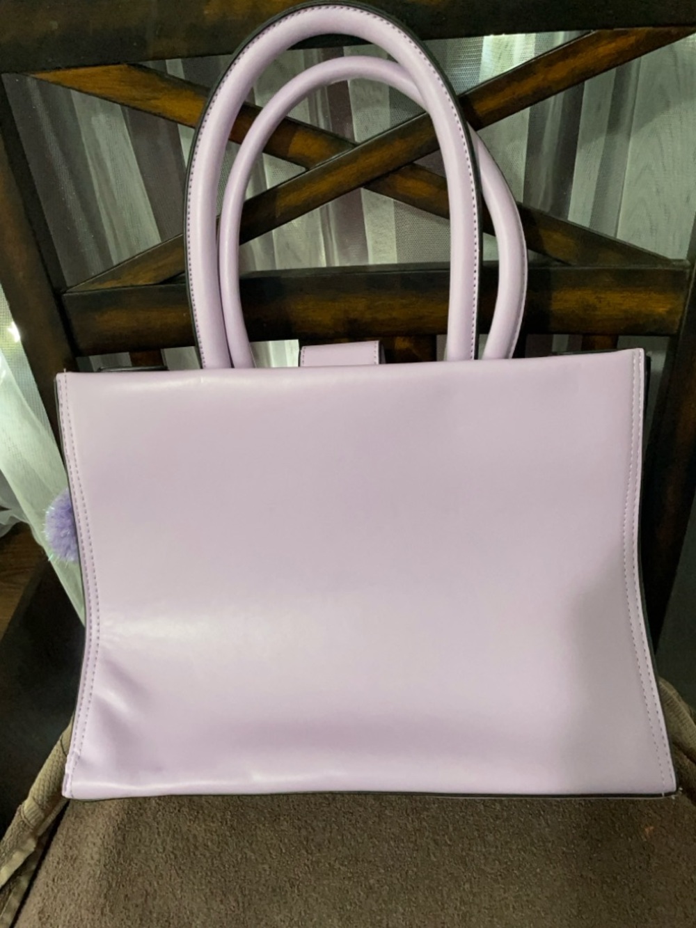 Tory Burch Purple Leather Top-Handle Satchel with Detachable Strap - Picture 4 of 7